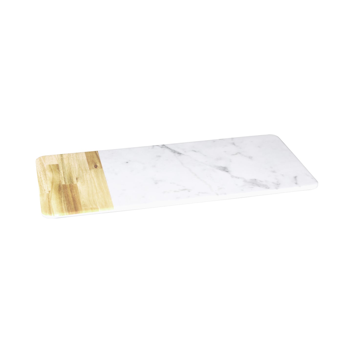 Melamine Rectangular Serving Tray - Alder Wood, Carrara Marble