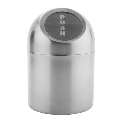 4.75" Stainless Steel Table Top Trash Can, 4.75" Flap Lid, 7.5" tall