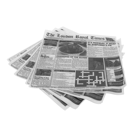 12" x 12" Food-Safe London Newsprint Liner, White, 250 piece