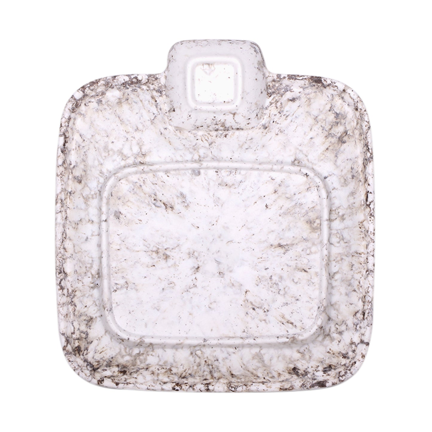 Melamine Square Chip & Dip Plate - Brown Marble