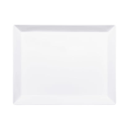 Melamine Rectangular Serving Platter w/ Bump - White