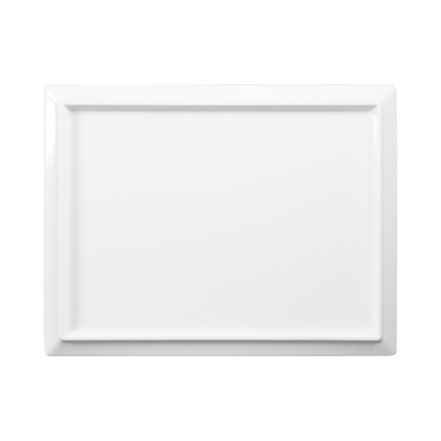 Melamine Rectangular Plate - White w/ Chocolate Decal