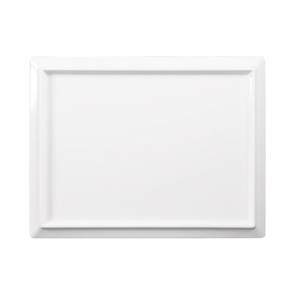Melamine Rectangular Plate - White w/ Chocolate Decal