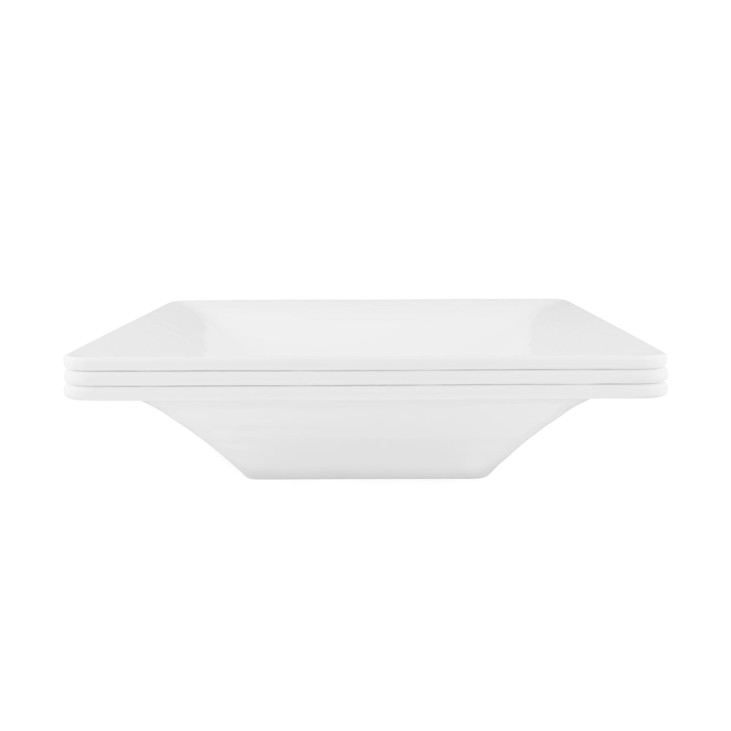 Melamine Square Pebble Bowl - White