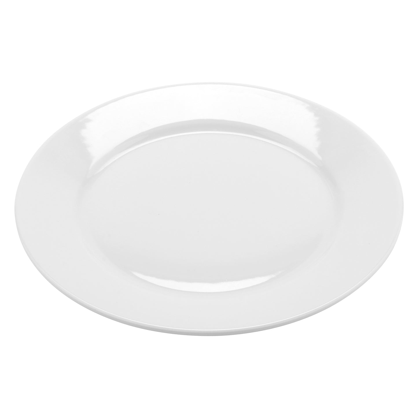 10" Bright White Porcelain Rolled Edge Plate, Corona Actualite (12 Pack)