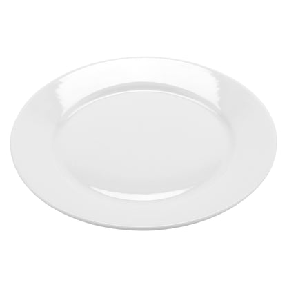 10" Bright White Porcelain Rolled Edge Plate, Corona Actualite (12 Pack)