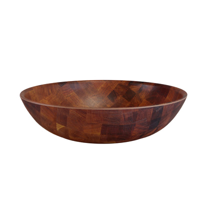 Melamine Round Bowl - Checkered Wood