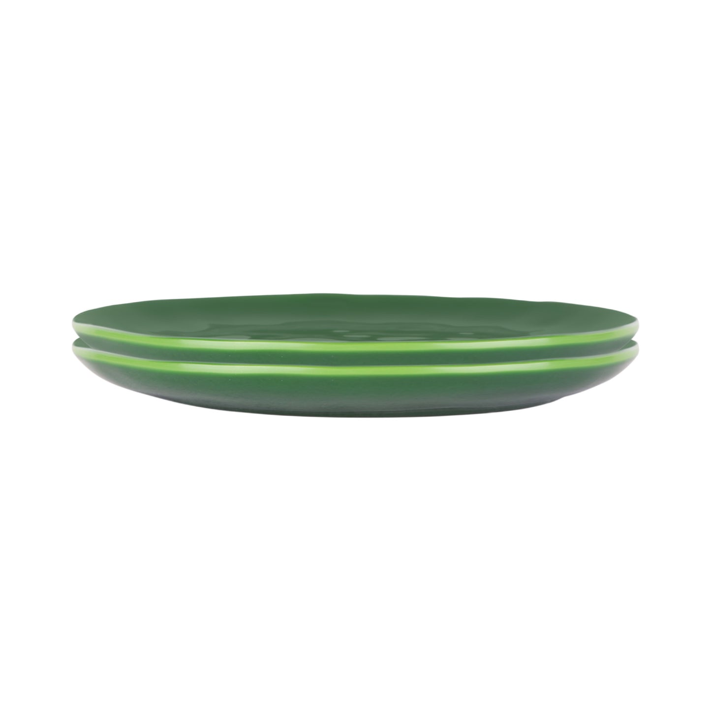 Melamine Round Plate - Green Glaze