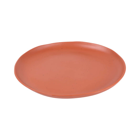 Melamine Round Plate - Sunburn Terra Cotta w/ Speckle