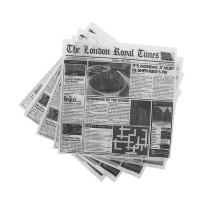 12" x 12" Food-Safe London Newsprint Liner, White, 250 pieces./cs.