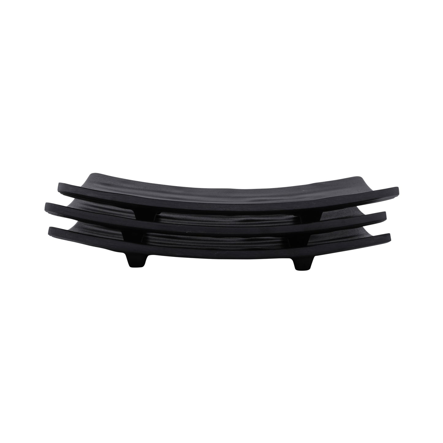 Melamine Rectangular Wave Tray - Black
