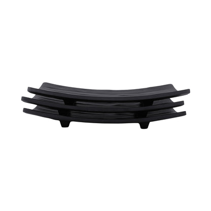 Melamine Rectangular Wave Tray - Black