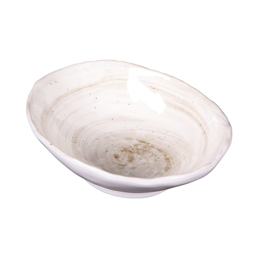 Melamine Oval Bowl - Taupe Design