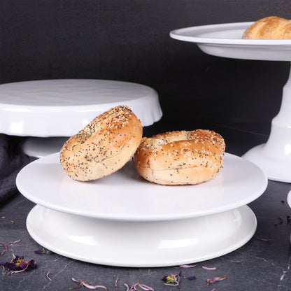 Melamine Round Flat Plate - White