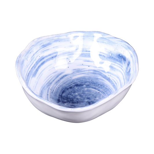 Melamine Oval Bowl - Navy Design