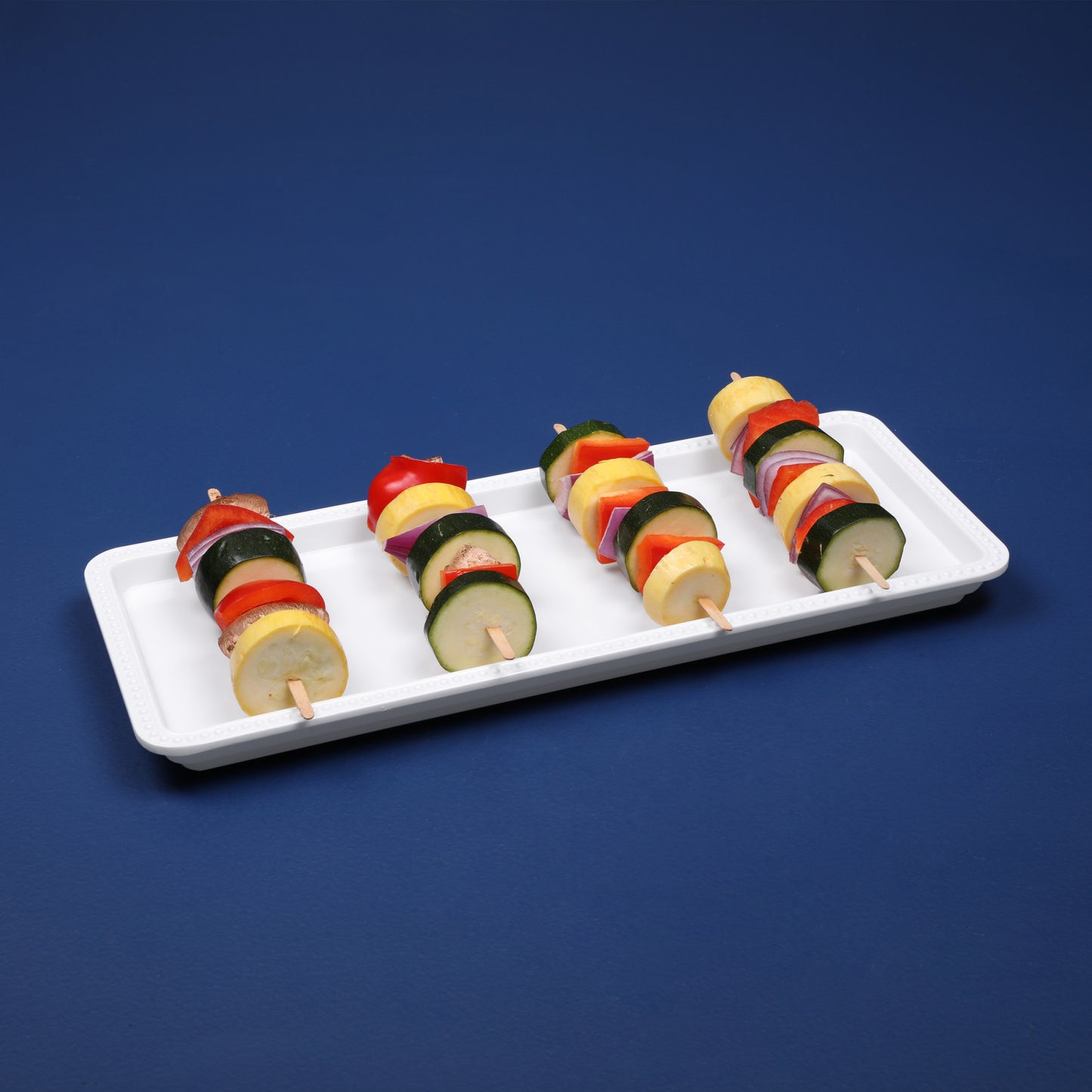 Melamine Rectangular Beaded Edge Tray - White