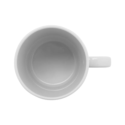 12 oz. Tritan, White, Textured Stackable Coffee Mug with Handle, (15.5 oz. rim-full), 3.5" Top Dia., (4.8" Top Dia. with Handle), 3.7" Tall, 3.4" Deep, G.E.T. Minski (12 Pack)
