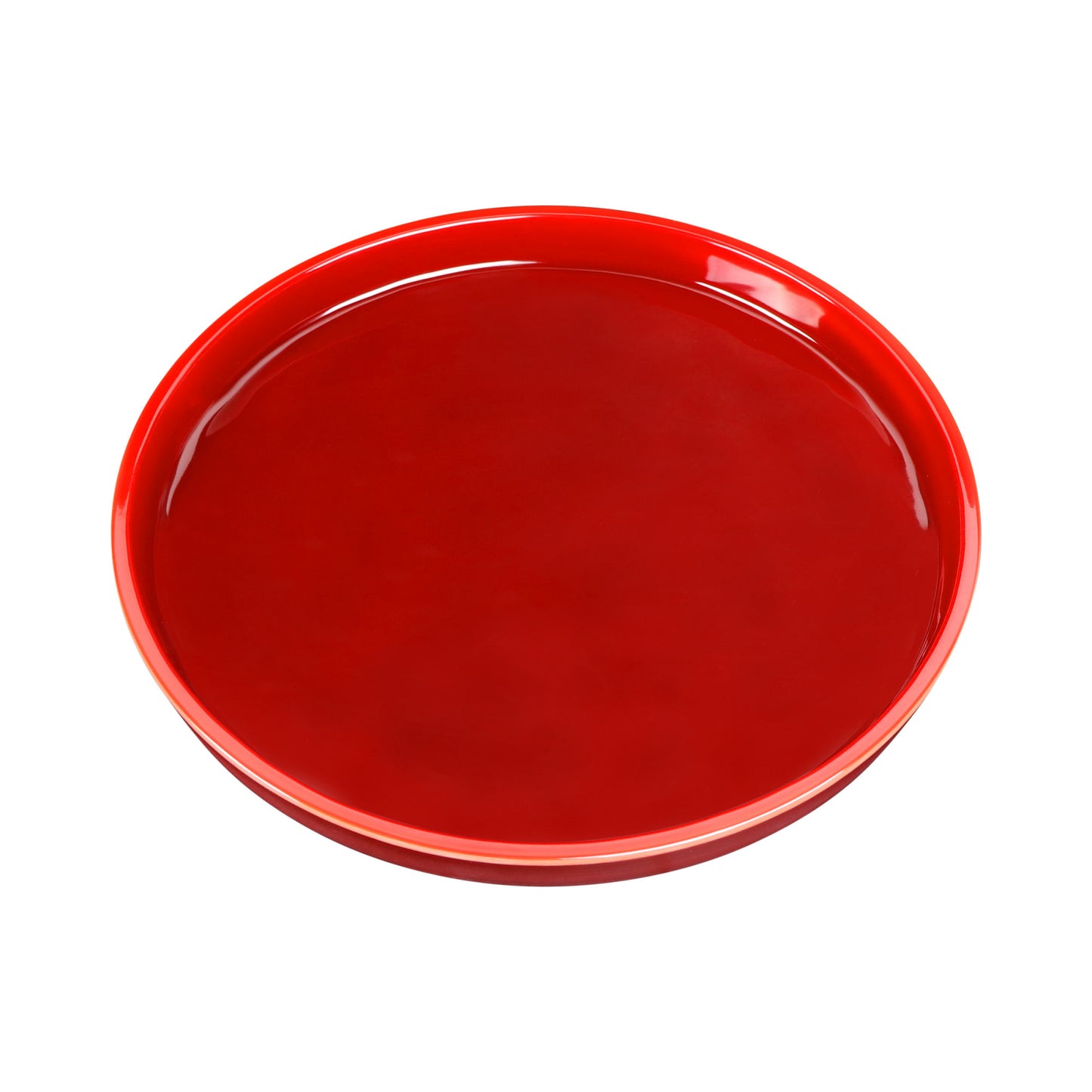 Melamine Round Coupe Plate - Red Glaze