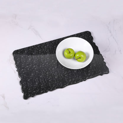 Melamine Rectangular Riser w/ One Straight Edge - Black Granite