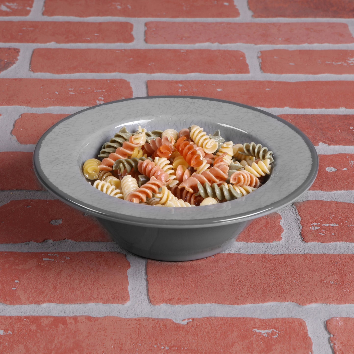Melamine Round Crackle Bowl - Gray