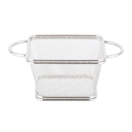 Stainless Steel Fryer Serving Basket with Round Handles