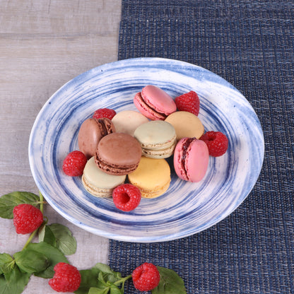 Melamine Round Plate - Navy Design