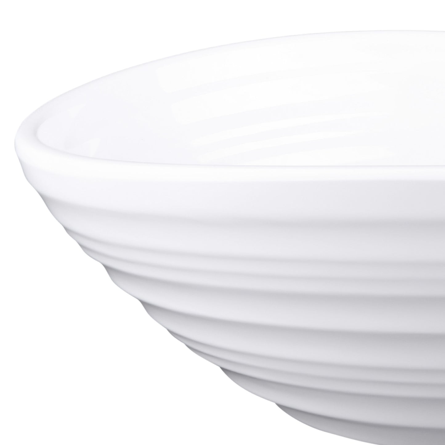Melamine Oblong Swirl Bowl - White