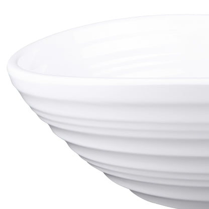 Melamine Oblong Swirl Bowl - White