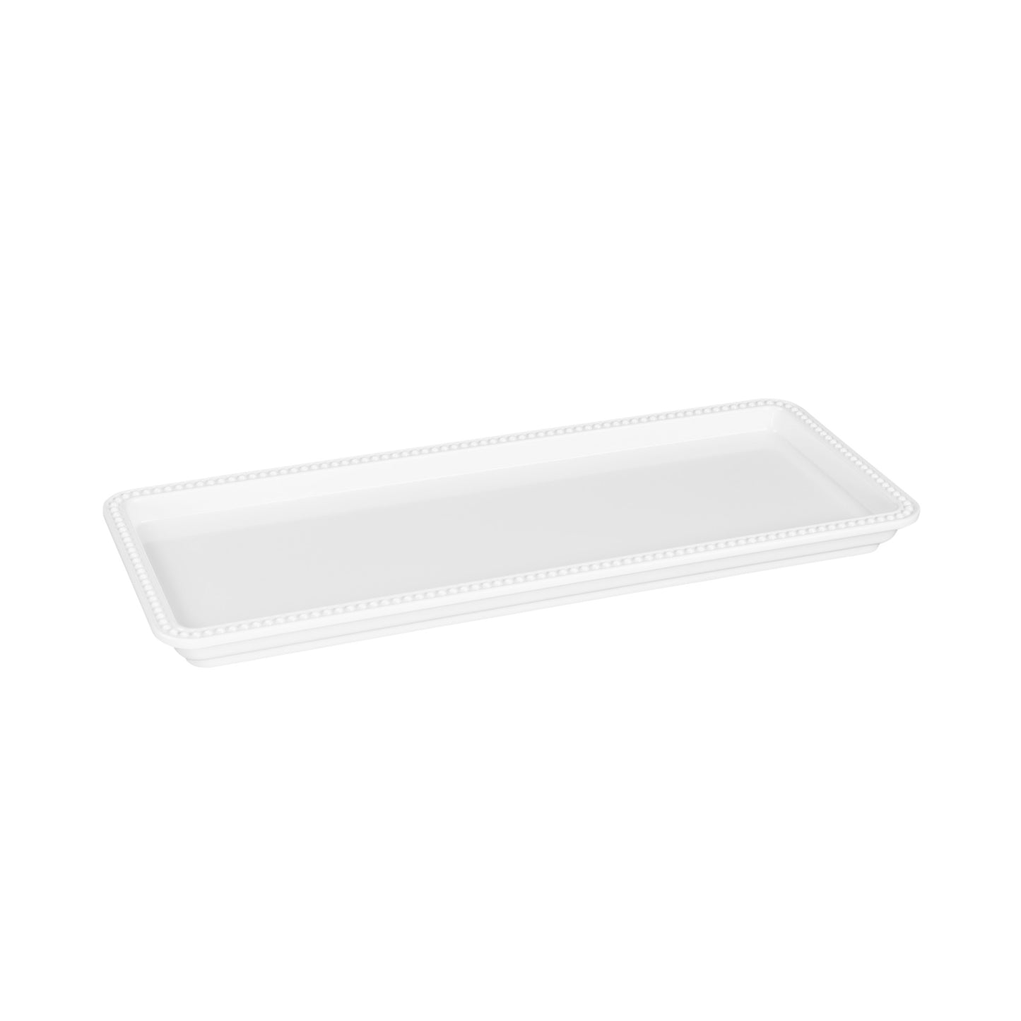 Melamine Rectangular Beaded Edge Tray - White