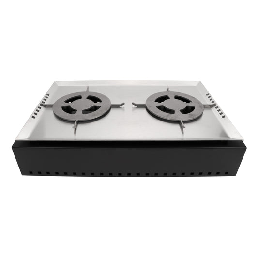 Strata Rectangular Double Warmer Kit, includes: (1) 23-1/2" x 15-1/2" x 3/4" stainless steel warmer top with double grates ST11702013, (1) 24-1/2" x 16-1/2" x 5-1/4"  18 gauge powder coated galvanized steel base unit with protective case ST11602111, G.E.T