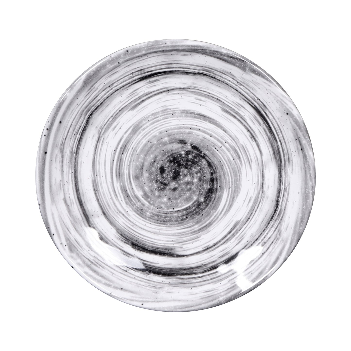 Melamine Round Plate - Black Design