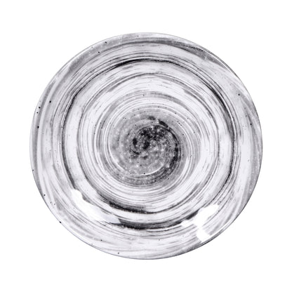 Melamine Round Plate - Black Design