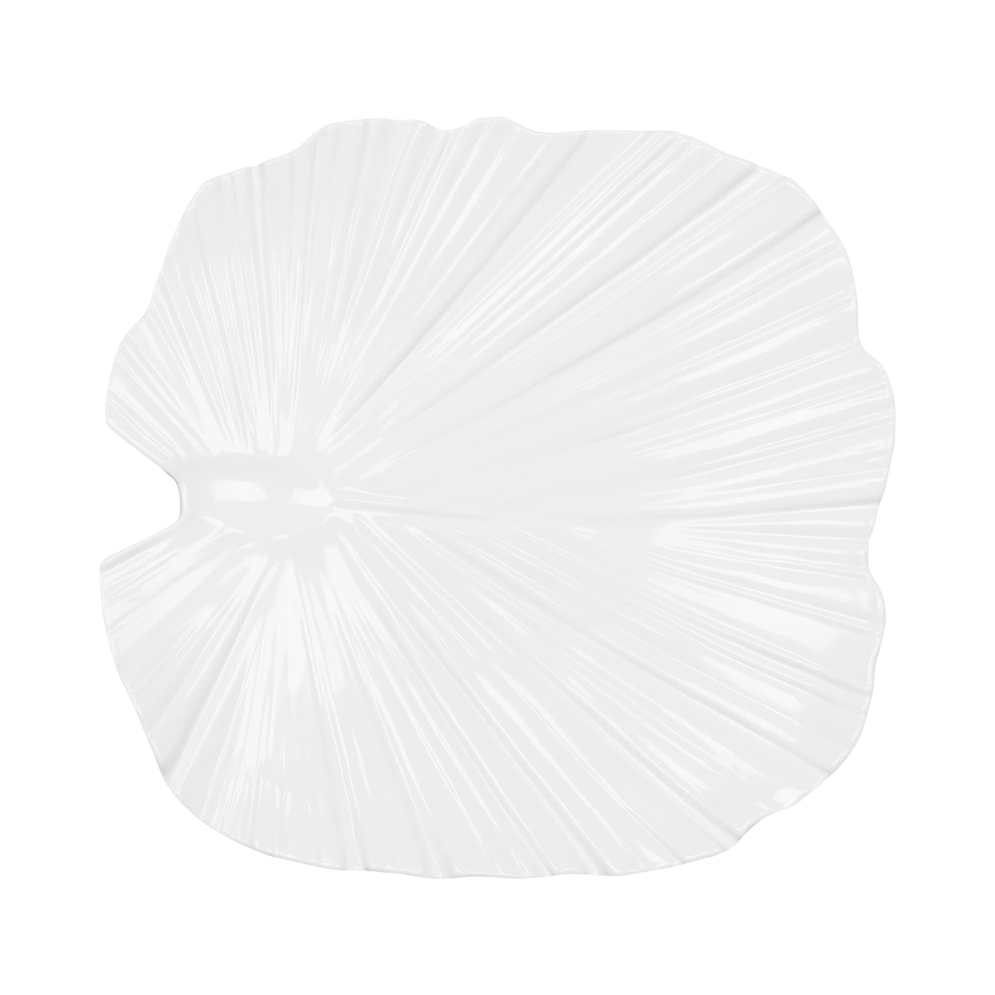 Melamine Large Palm Leaf Platter - White