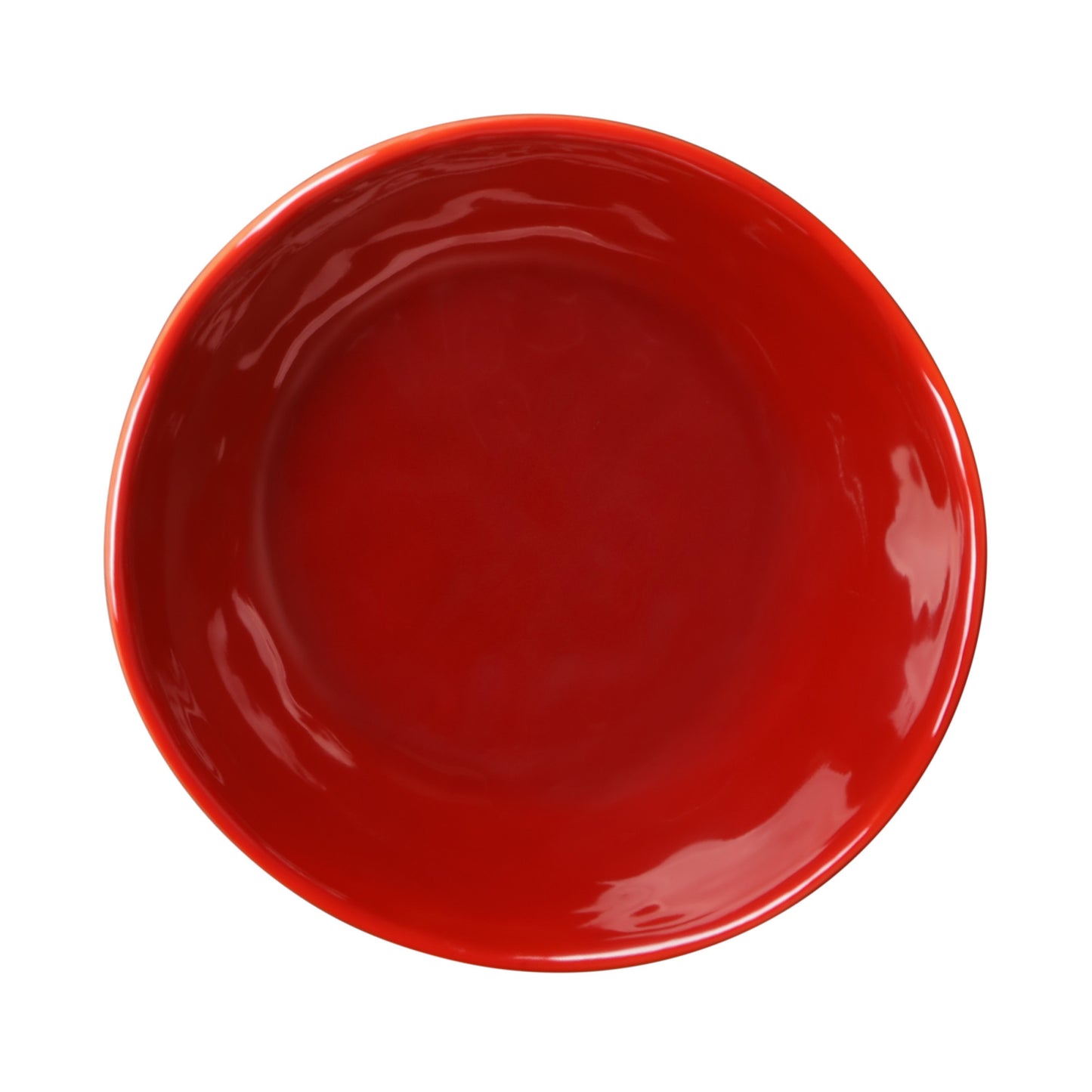Melamine Irregular Round Bowl - Red Glaze