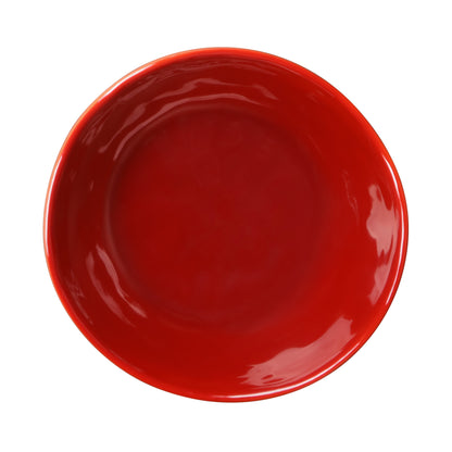 Melamine Irregular Round Bowl - Red Glaze
