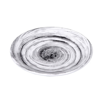 Melamine Round Plate - Black Design