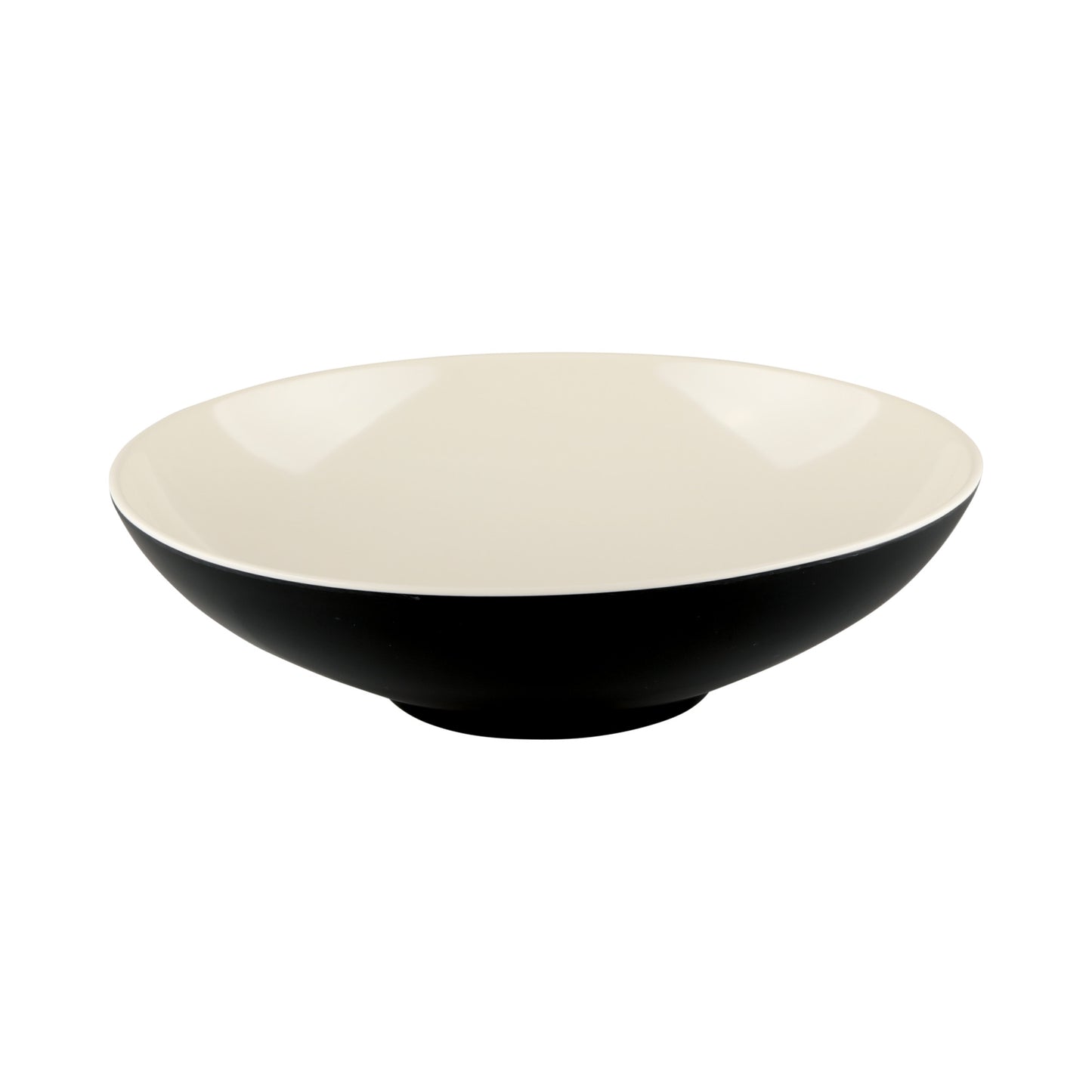 Melamine Round Two Tone Bowl - Ebony Outside, Sand Inside