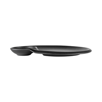 Melamine Square Chip & Dip Plate - Black