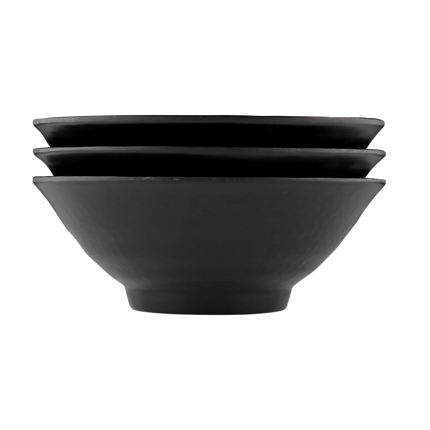 Melamine Bowl - Black Matte Finish Outside/Black Gloss Finish Inside