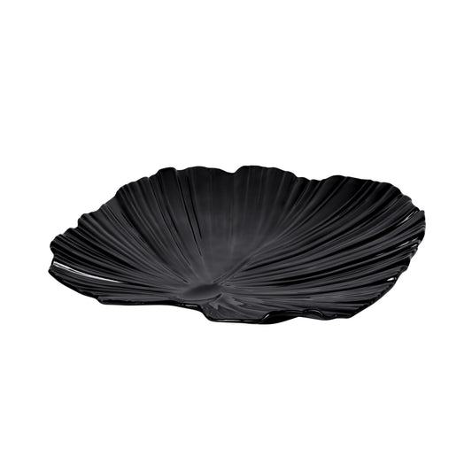Melamine Large Palm Leaf Platter - Black