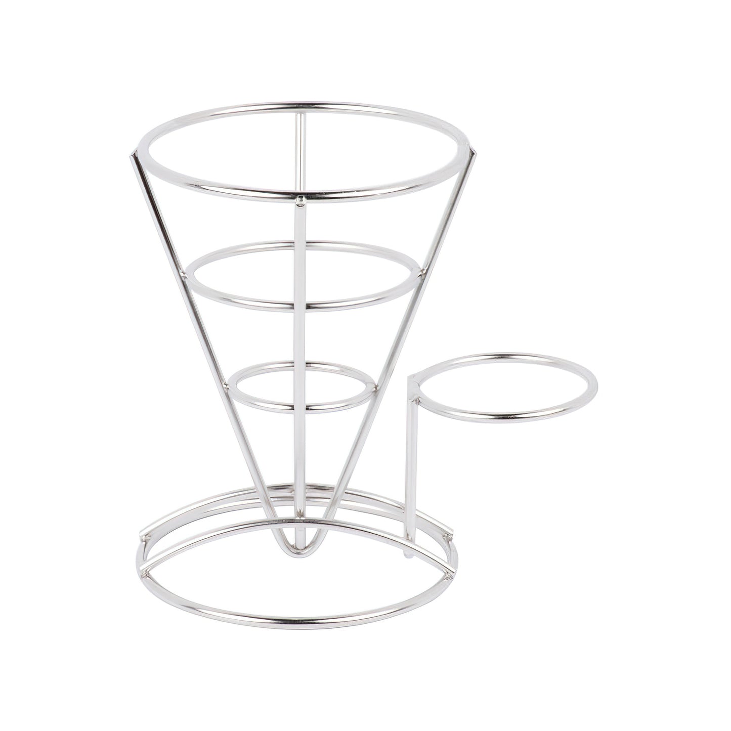 Metal Cone French Fry Holder with Sauce Cup Holder