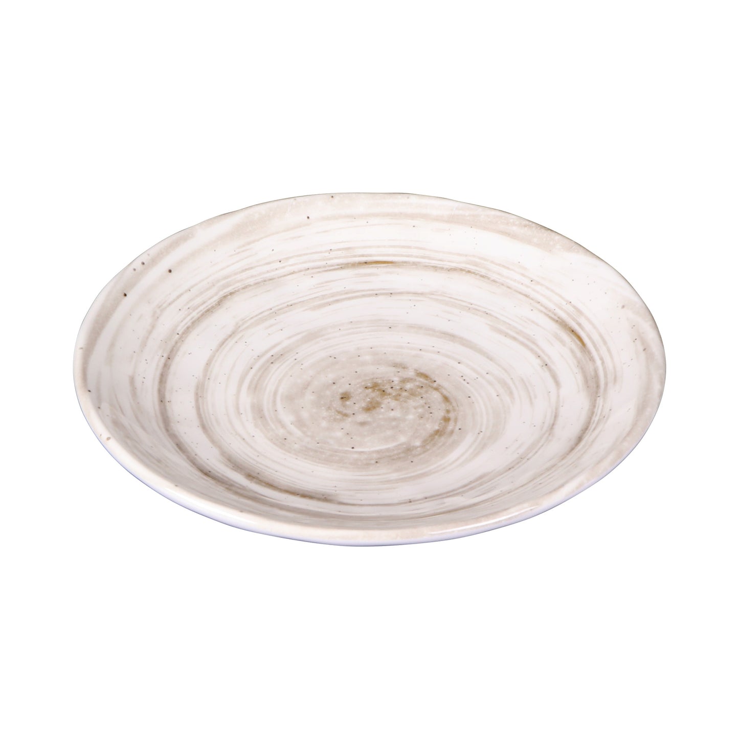 Melamine Round Plate - Taupe Design