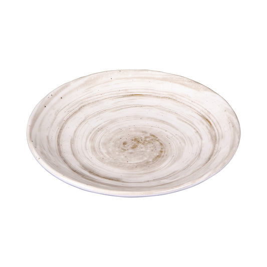 Melamine Round Plate - Taupe Design