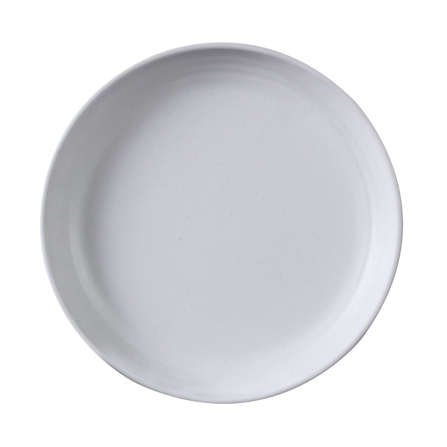 Melamine Round Coupe Plate - White Speckle Inside, Chocolate Outside