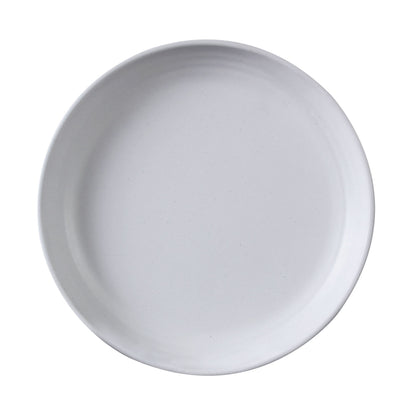 Melamine Round Coupe Plate - White Speckle Inside, Chocolate Outside