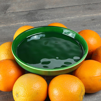 Melamine Round Coupe Plate - Green Glaze
