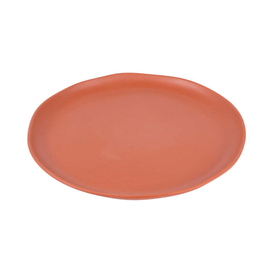 Melamine Round Plate - Sunburn Terra Cotta w/ Speckle