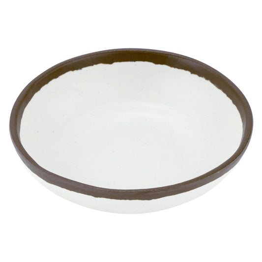 14 oz. Cream, Melamine, Soup, Salad or Pasta Bowl, (18 oz. rim-full),6.38" Top Dia., 1.69" H, G.E.T. Pottery Market Glazed (12 Pack)