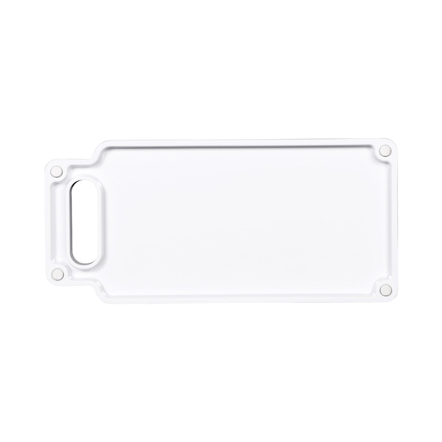 Melamine Rectangular Serving Board w/ Handle - Hickory Wood, Carrara Marble