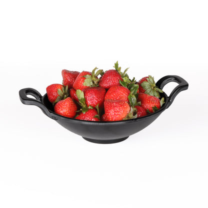 Melamine Faux Cast Iron Wok - Black